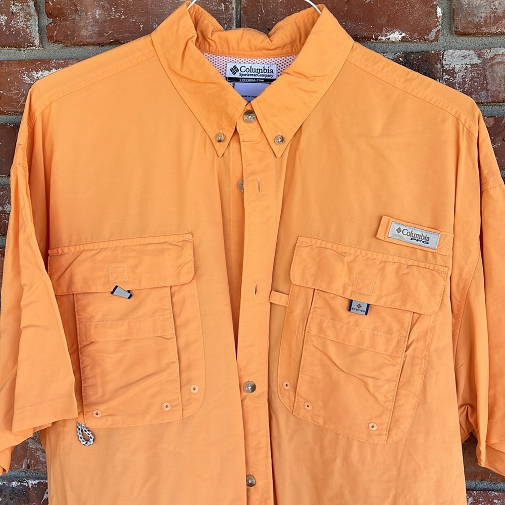 Columbia orange button down fishing shirt Size XL - Picture 2 of 6